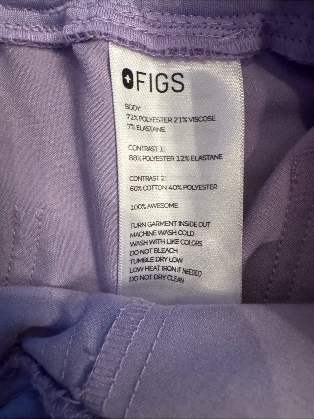 FIGS Women’s Scrub Set - Lavender Dew - XS - EUC (Casma Top & Zamora Joggers) - Picture 3 of 8